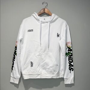 Adidas White Graphic Hoodie